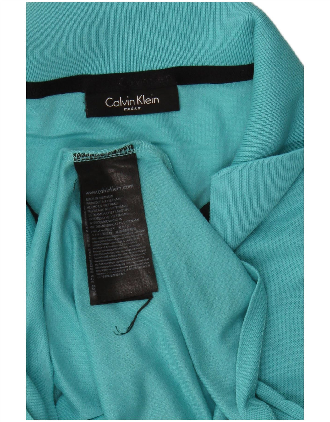 Męska koszulka polo Calvin Klein, średnia niebieska, bawełniana