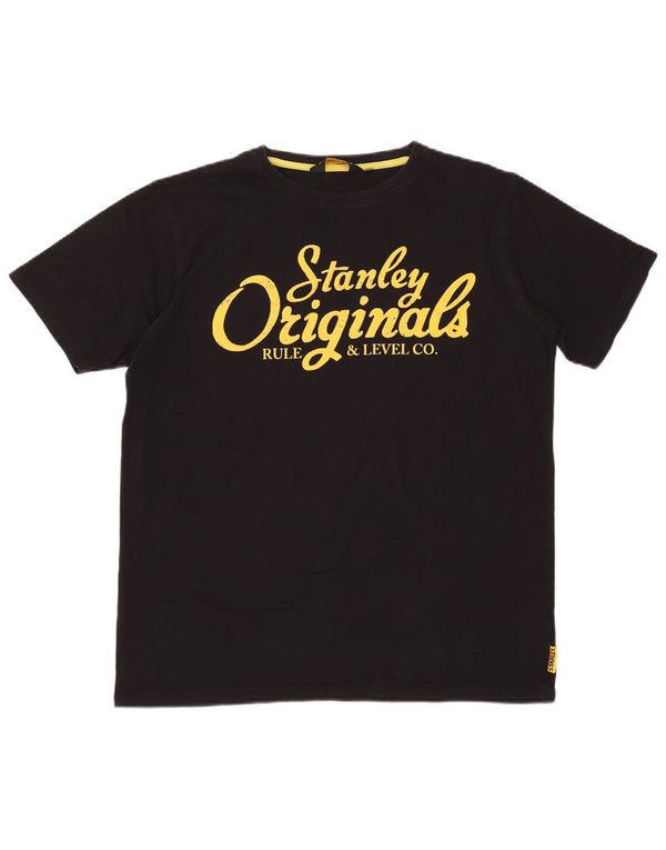 Stanley Mens Originals Graphic T-Shirt Top IT 54 XL Black Cotton