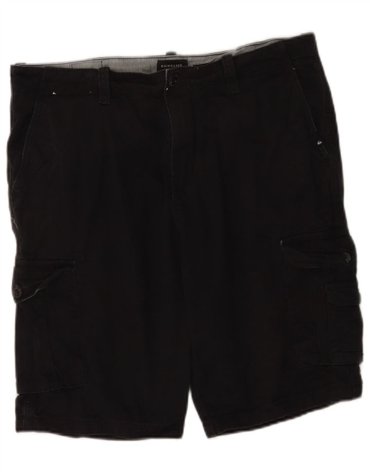 Męskie spodenki cargo Quiksilver W32, duże, czarne, bawełniane