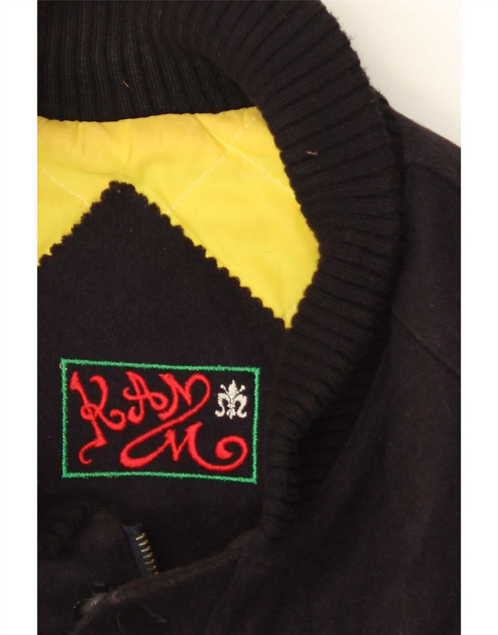 Męska kurtka wiatrówka Bomber w stylu vintage IT 52 XL Czarna wełna