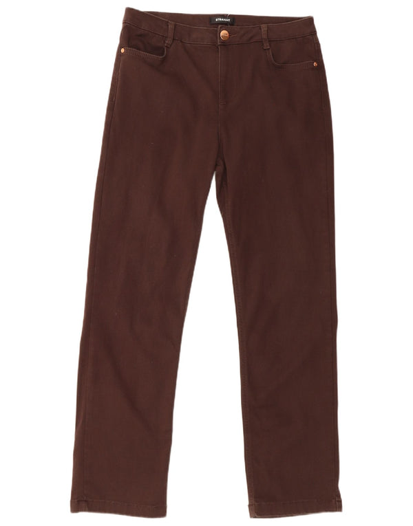 Marks & Spencer Womens Straight Jeans UK 14 Large W32 L31 Brown Cotton