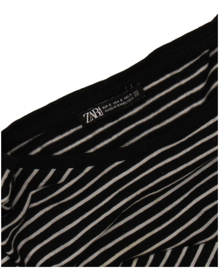 T-shirt damski Zara Top UK 10 w małe czarne paski
