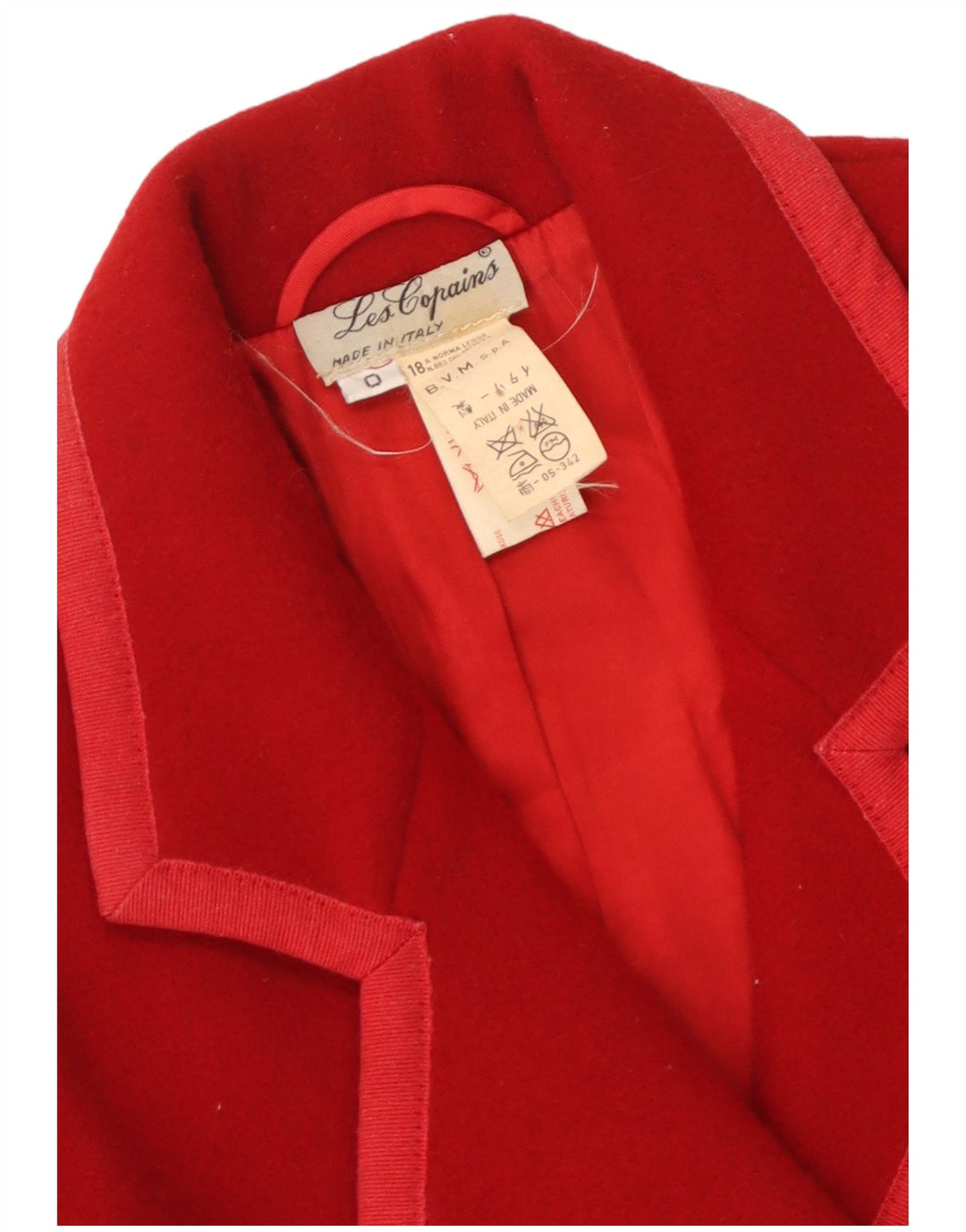 Damski płaszcz dwurzędowy Les Copains UK 10 Small Red Wełna