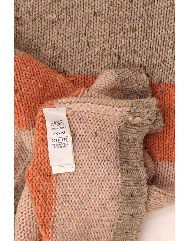 Marks & Spencer Damski sweter z dekoltem w łódkę, UK 22 3XL, wielokolorowy