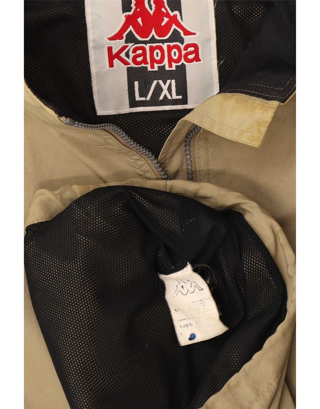 Męska kurtka przeciwdeszczowa Kappa UK 40, duża, khaki, poliamid