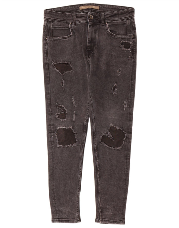 ZARA Mens Distressed Skinny Jeans EU 40 Medium W31 L26 Grey