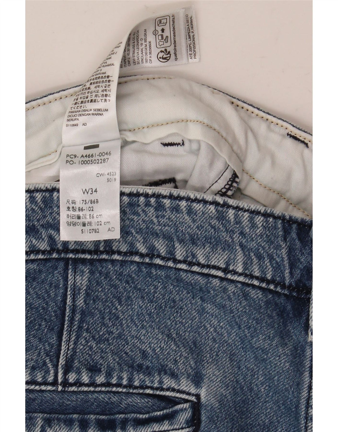 Damskie jeansowe spodenki chino Levi's W34, duże, niebieskie, bawełniane