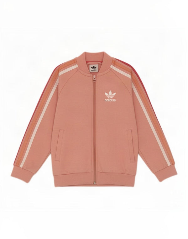 Adidas Dziewczęca Dresowa Topowa Kurtka 6-7 Lat Różowa Bawełniana