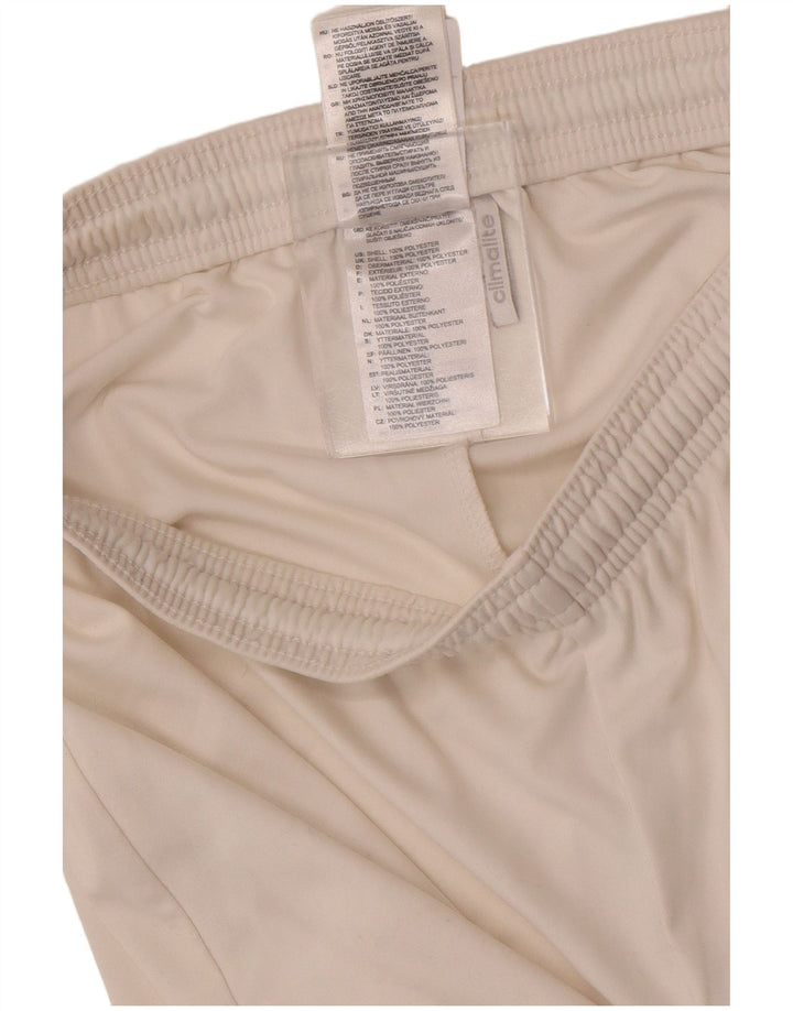 Męskie spodenki sportowe Adidas Climalite, małe, białe, poliestrowe