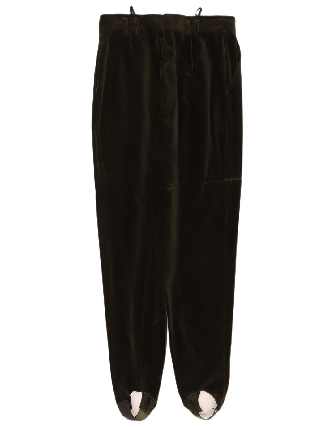 Aksamitne spodnie damskie VINTAGE EU 40 Medium W27 L29 Zielona bawełna