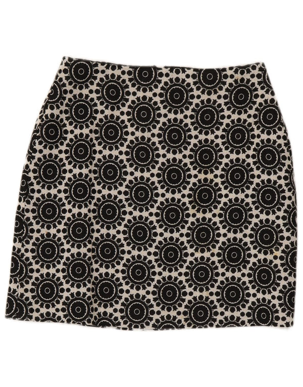 Marks & Spencer Damska spódnica ołówkowa UK 8 Small W28 Czarna geometryczna bawełna