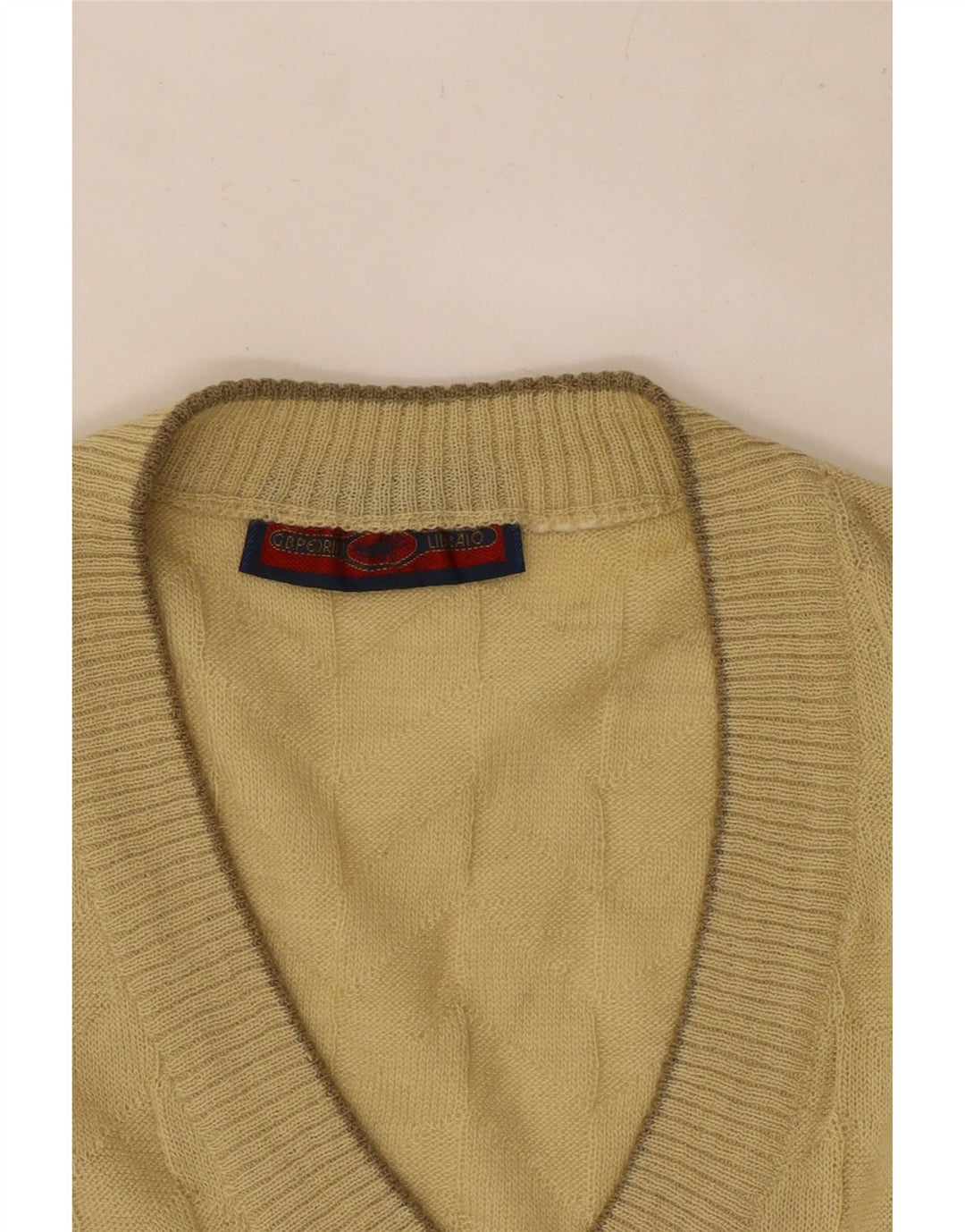 Podkoszulek męski w stylu vintage, kamizelka, mały, beżowy