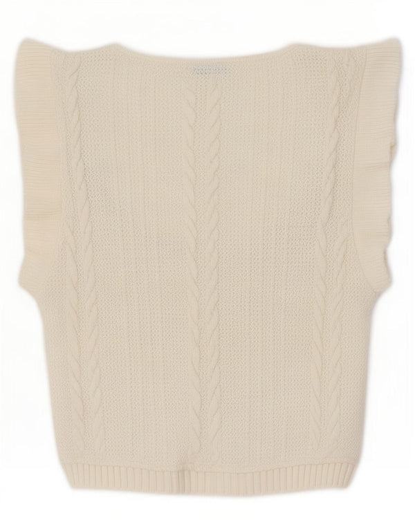 Damski podkoszulek Zara Crop Vest UK 8, mały, złamany biały poliester