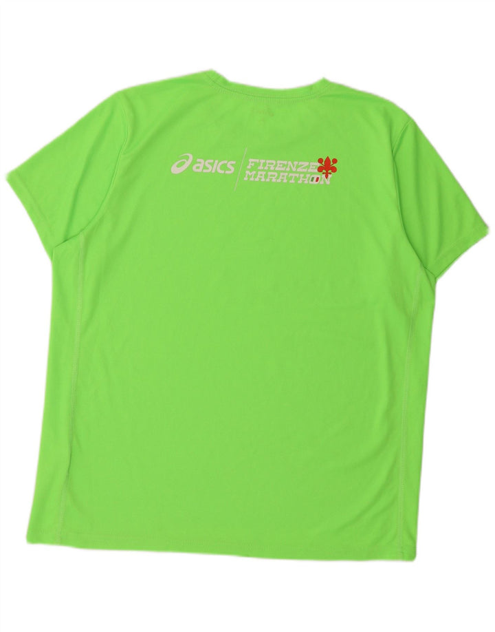 Męska koszulka z grafiką Asics, XL, zielony, poliester