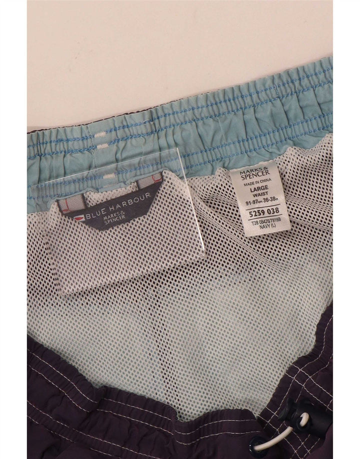 Męskie spodenki kąpielowe Marks & Spencer Blue Harbor, duży fioletowy blok kolorów