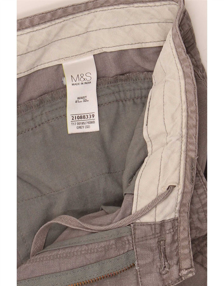 Marks & Spencer Męskie bermudy W32 Średnioszary lniany