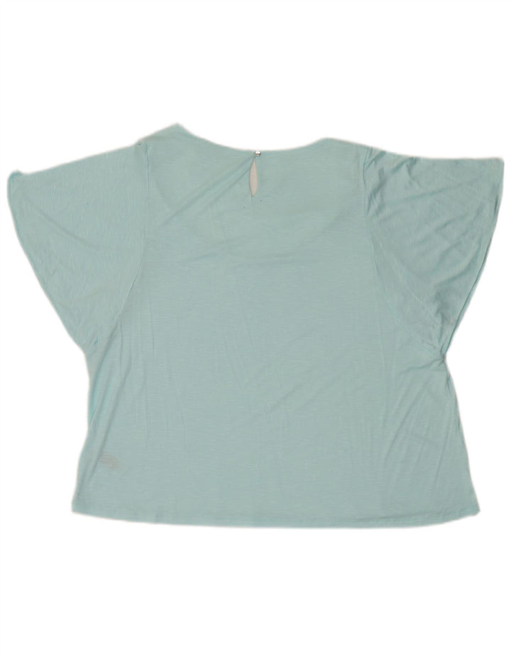 Bluzka damska Marks & Spencer UK 20 2XL Niebieska wiskoza z plamkami