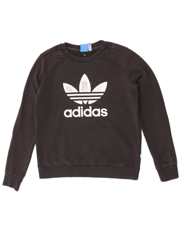 Damska bluza Adidas Graphic Jumper UK 10 Mała czarna bawełna