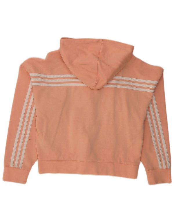 Damski sweter ADIDAS Crop Oversize z kapturem i zamkiem błyskawicznym UK 4/6 XS Różowa bawełna
