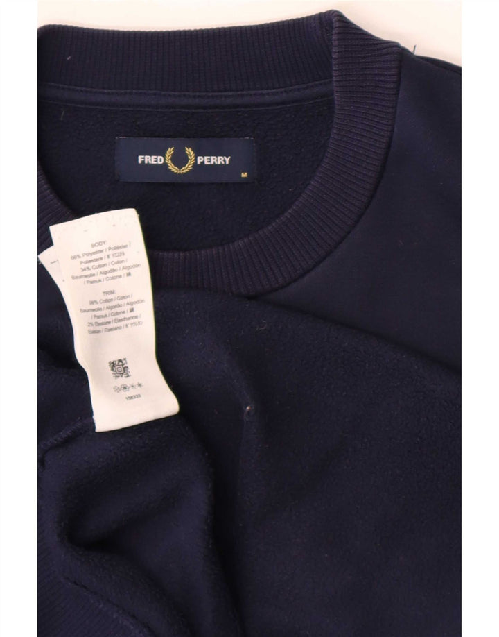 Męska bluza z grafiką Fred Perry, średni granatowy poliester