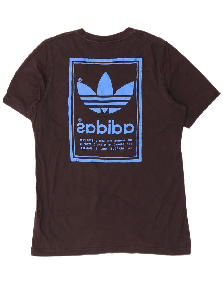 Męska koszulka z trzema paskami Adidas z grafiką, średnia, czarna bawełna