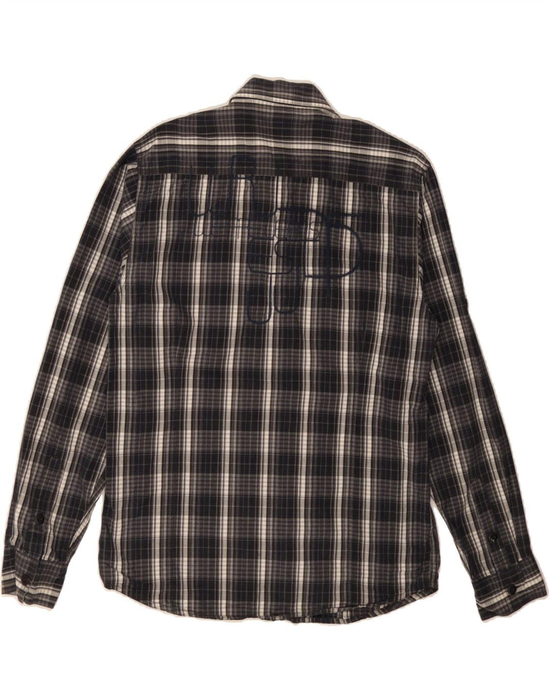 JACK & JONES Mens Military Shirt XL Grey Check Vintage Jack & Jones and Second-Hand Jack & Jones from Messina Hembry 
