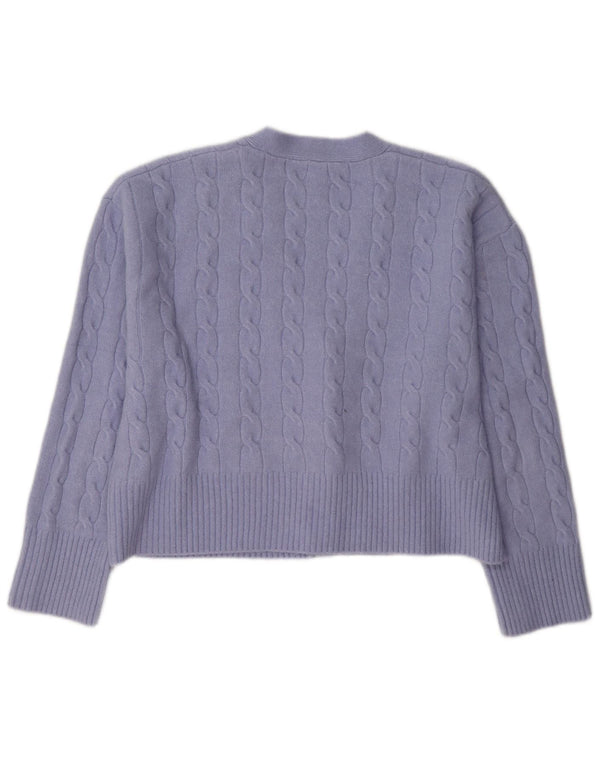 Sweter damski Zara Crop Cardigan UK 14, średni fioletowy poliester