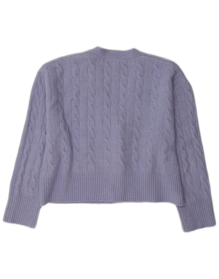 Sweter damski Zara Crop Cardigan UK 14, średni fioletowy poliester