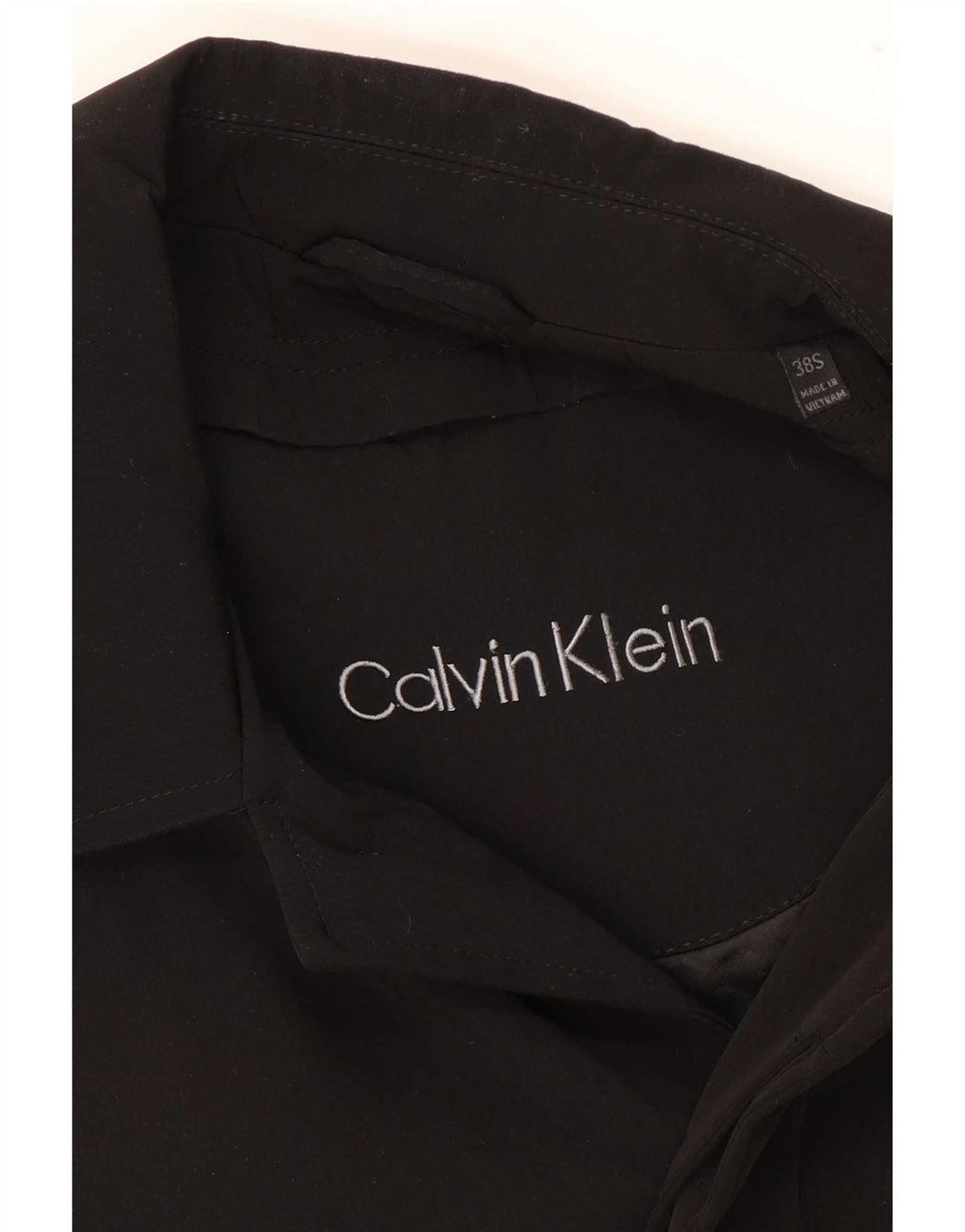 Męski płaszcz Calvin Klein UK 38, średni czarny poliester