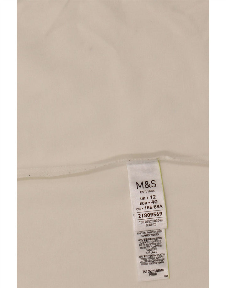MARKS & SPENCER Damska marynarka z rękawami 3/4 i otwartymi, UK 12, średnia biel