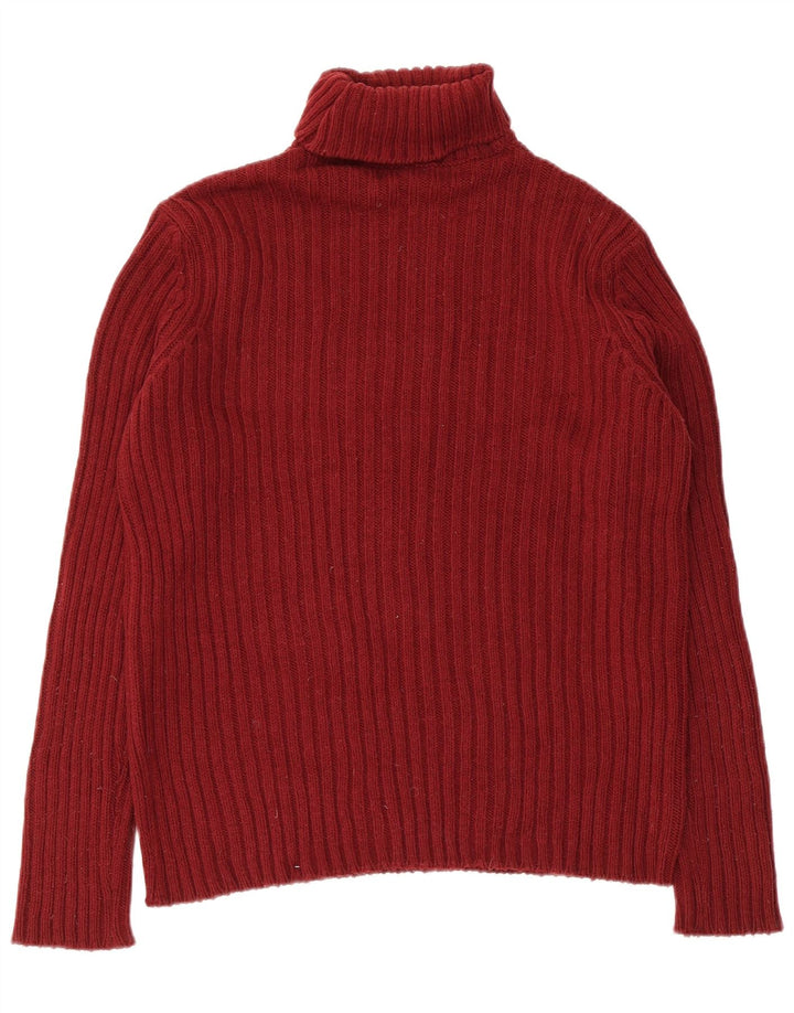 Męski sweter z golfem Benetton, mały, bordowy
