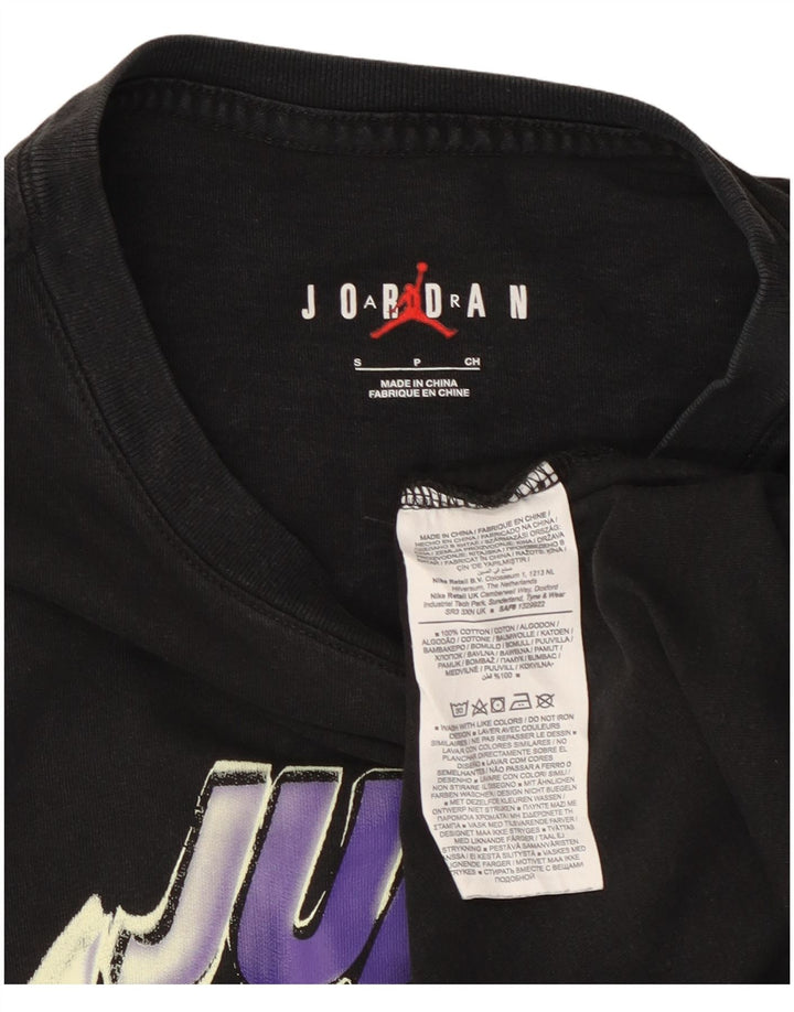 Męski T-shirt z grafiką JORDAN, mały, czarny, bawełniany