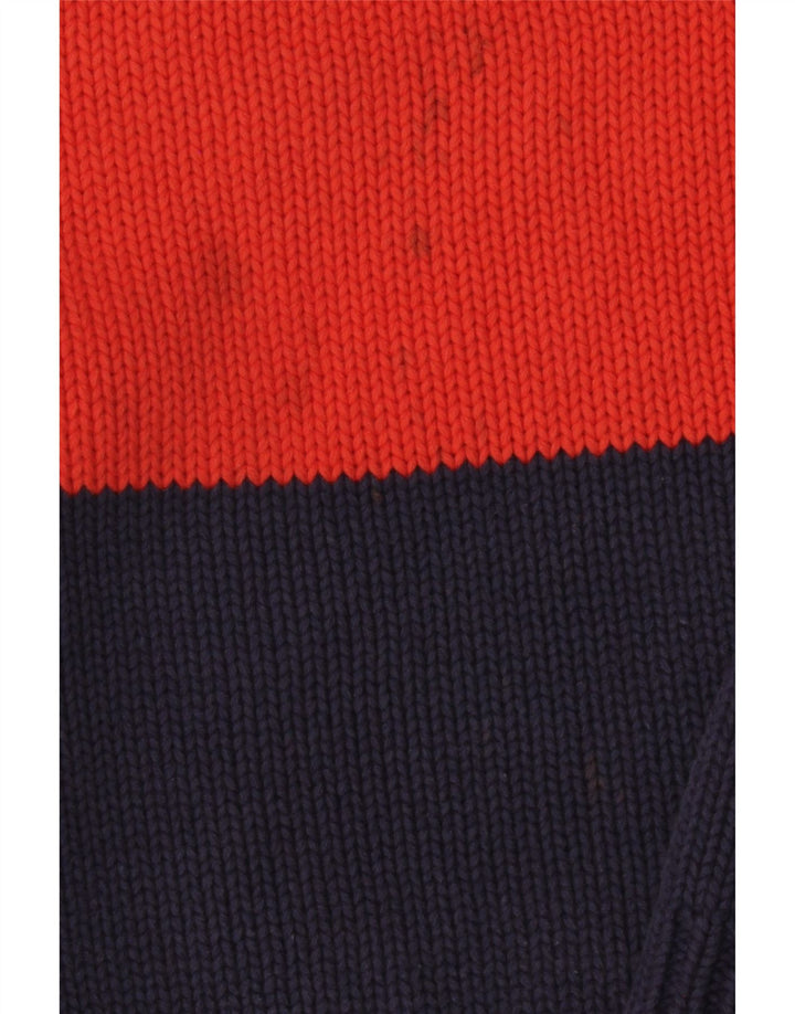 EDDIE BAUER Womens Turtle Neck Jumper Sweater Medium Red Colourblock Vintage Eddie Bauer and Second-Hand Eddie Bauer from Messina Hembry 