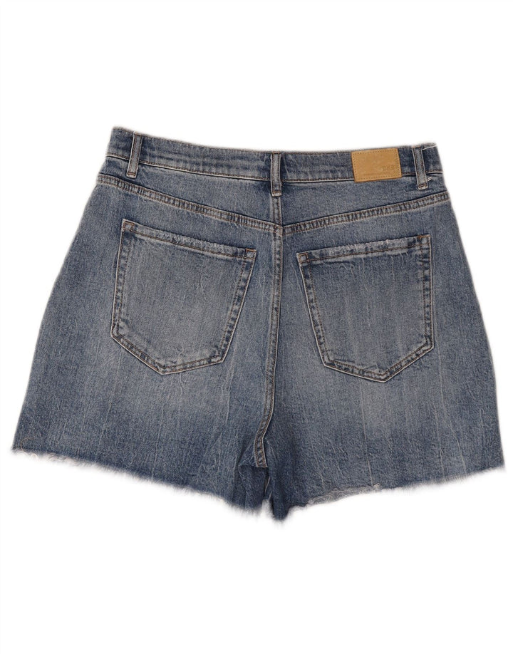 BKE Womens Parker Distressed High Rise Denim Shorts W30 Medium Blue Cotton