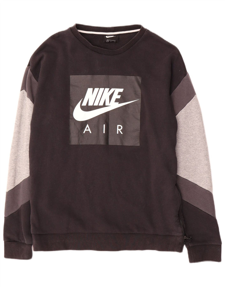 Męska bluza z grafiką Nike, mała, czarna, bawełniana z blokami kolorów
