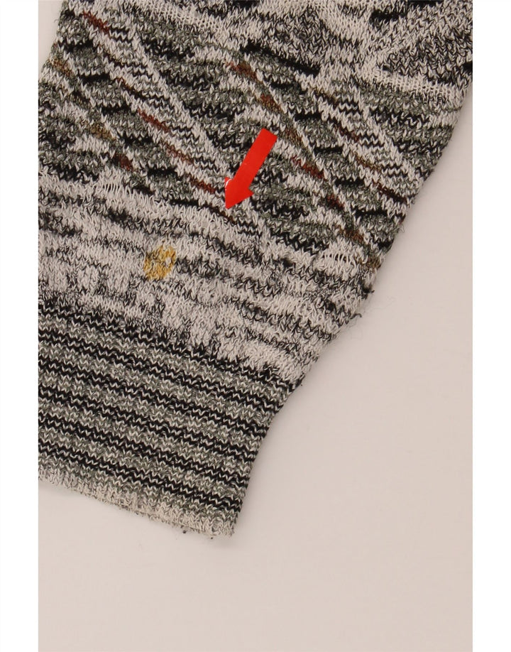 MALAGRIDA Mens Cardigan Sweater Large Grey Fair Isle Vintage Malagrida and Second-Hand Malagrida from Messina Hembry 
