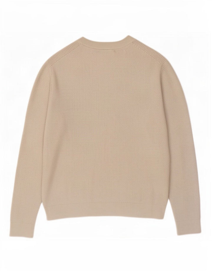 Męski sweter z okrągłym dekoltem Reiss, średni beżowy nylon