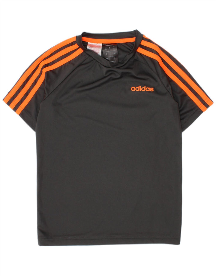Chłopięca koszulka Adidas Climalite Top 7-8 lat Szary poliester