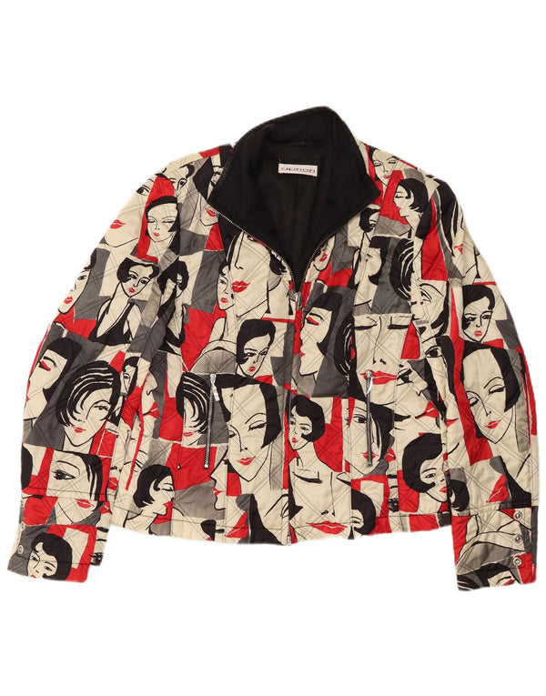 Damska kurtka bomberka Apriori z grafiką UK 14, duża, wielobarwna, z acetatu