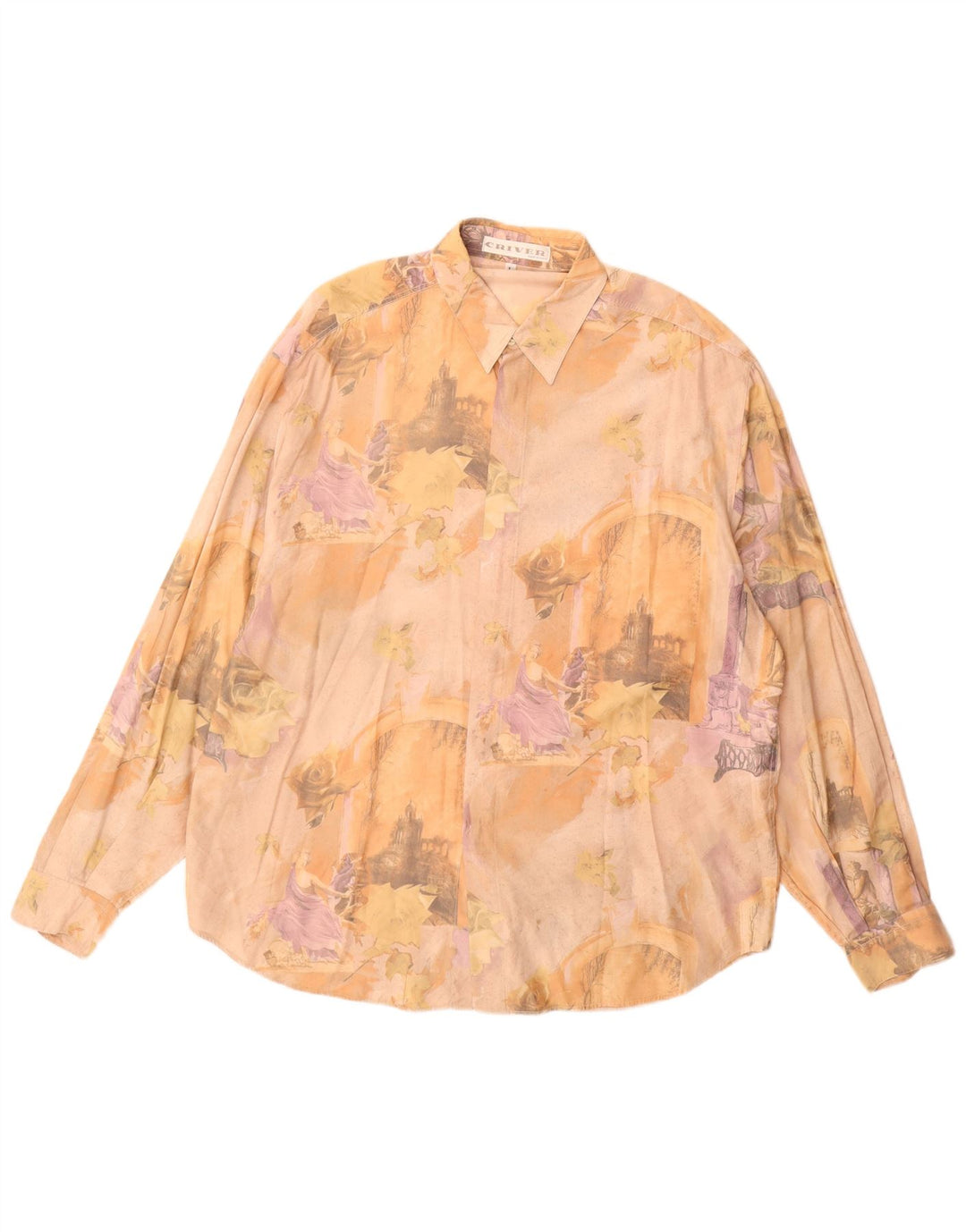 Męska koszula z grafiką Criver, duża, beżowa wiskoza