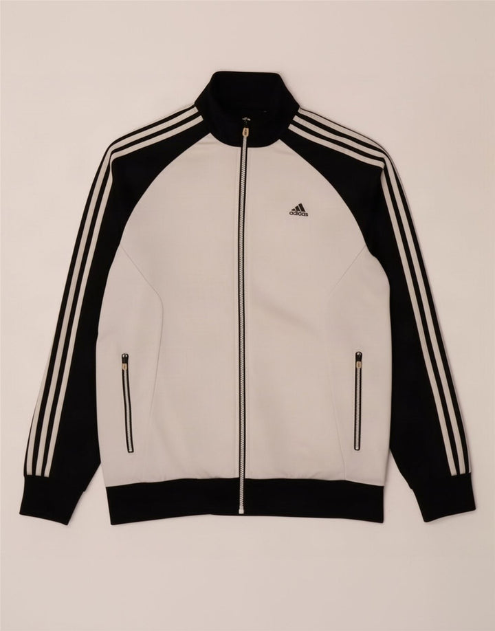 Adidas Męska bluza dresowa, duża, szara, poliestrowa