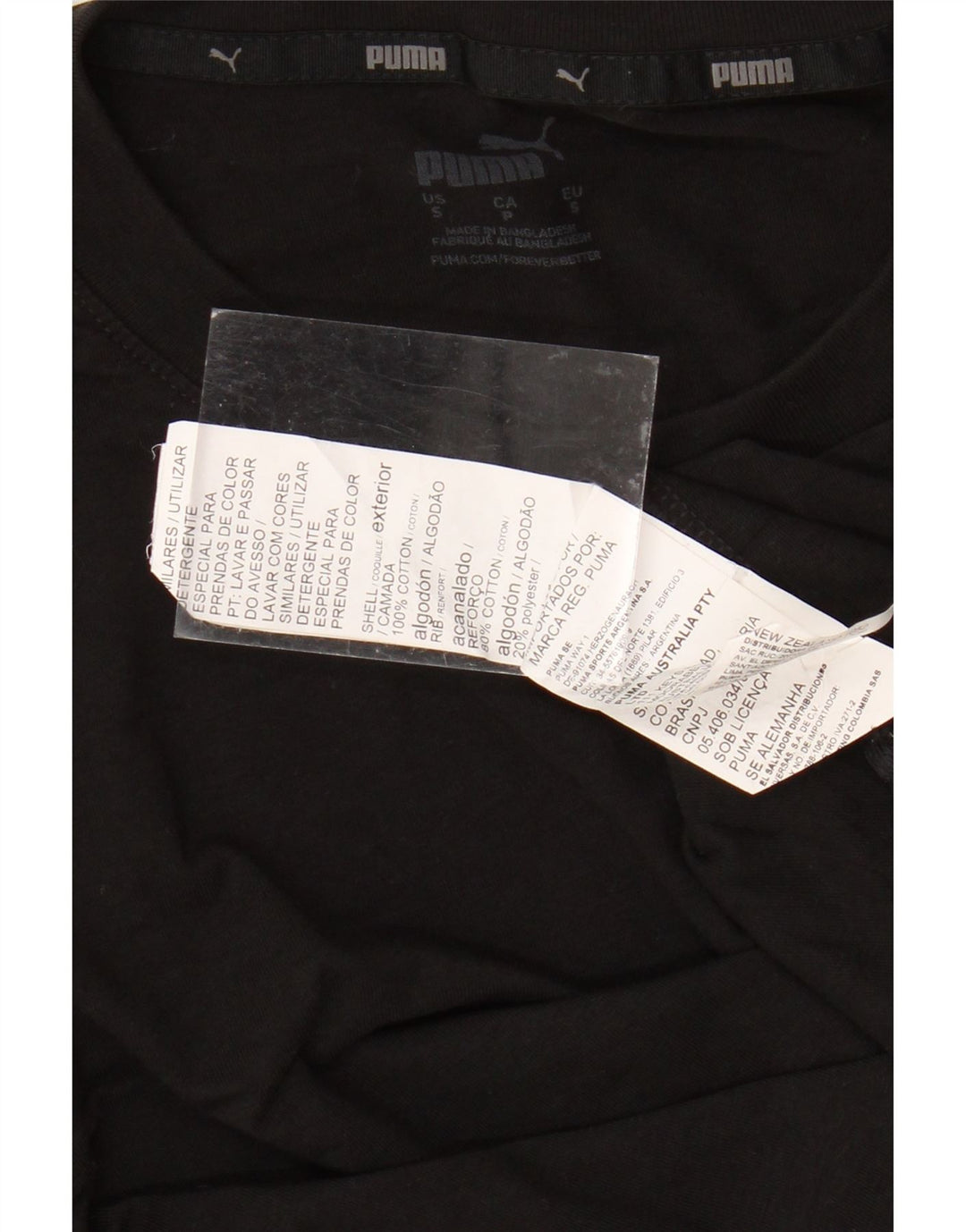 Męski graficzny top PUMA z długim rękawem, mały, czarny, bawełniany