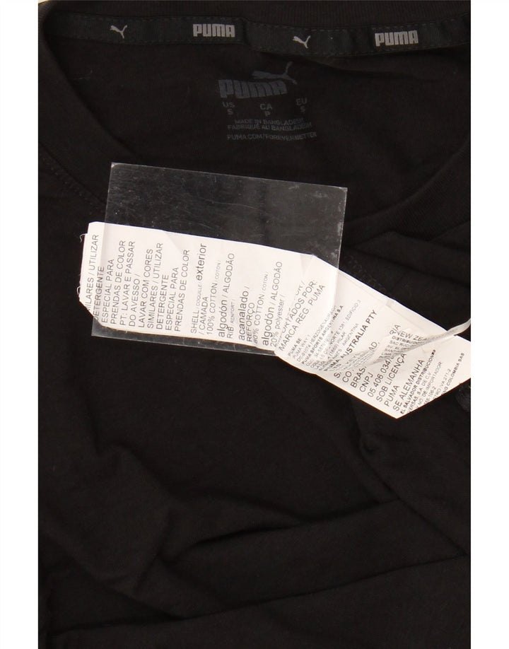 Męski graficzny top PUMA z długim rękawem, mały, czarny, bawełniany