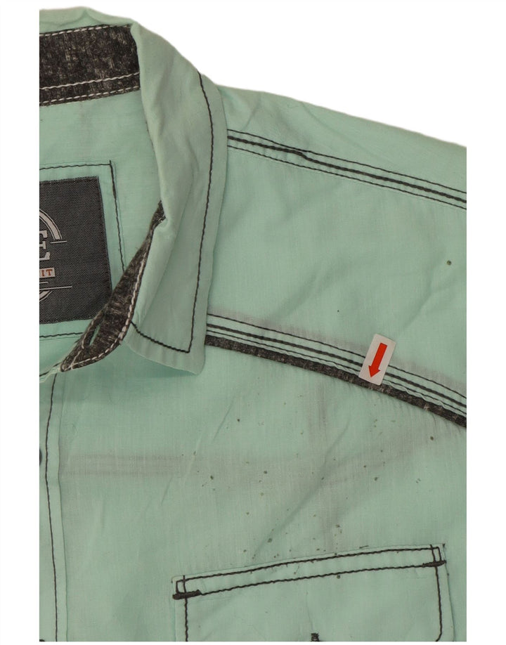 Koszula męska BKE o standardowym kroju, duża, zielona, bawełniana