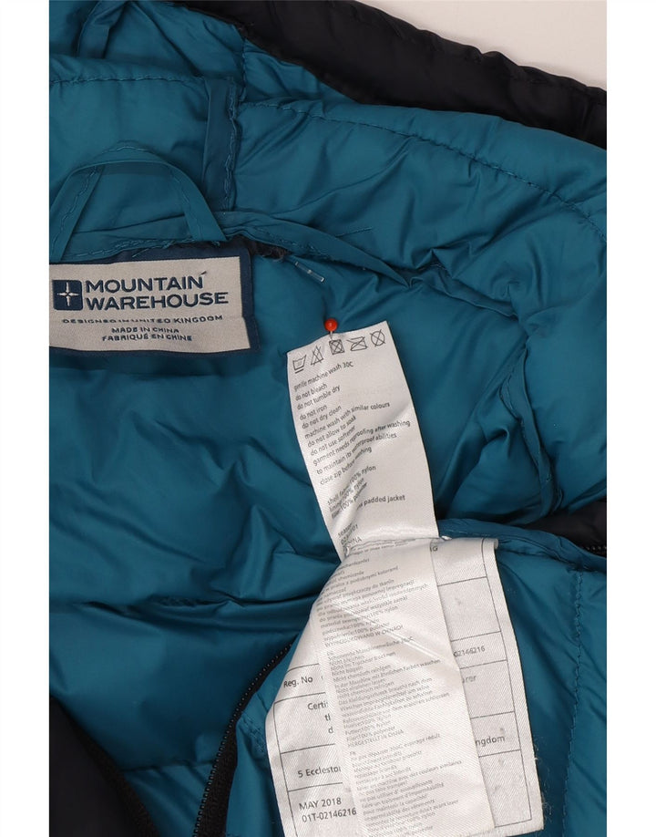 MOUNTAIN WAREHOUSE Mens Hooded Padded Jacket UK 38 Medium Black Nylon