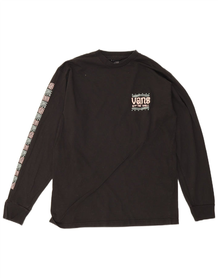 Męski top Vans o klasycznym kroju z grafiką, długim rękawem, średnio czarny, bawełniany
