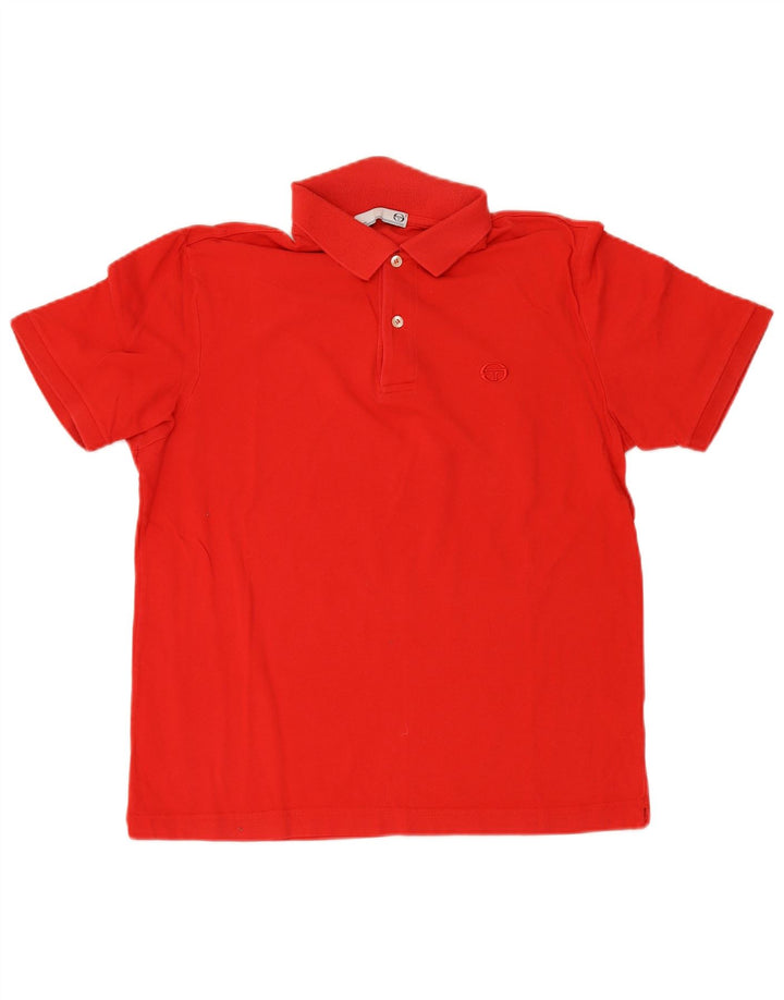 SERGIO TACCHINI Mens Milano Polo Shirt IT 50 Medium Red Cotton