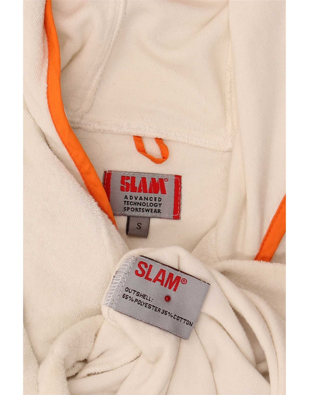 Damski sweter z polaru Slam, oversize, zapinany na zamek, UK 10, mały, biały poliester