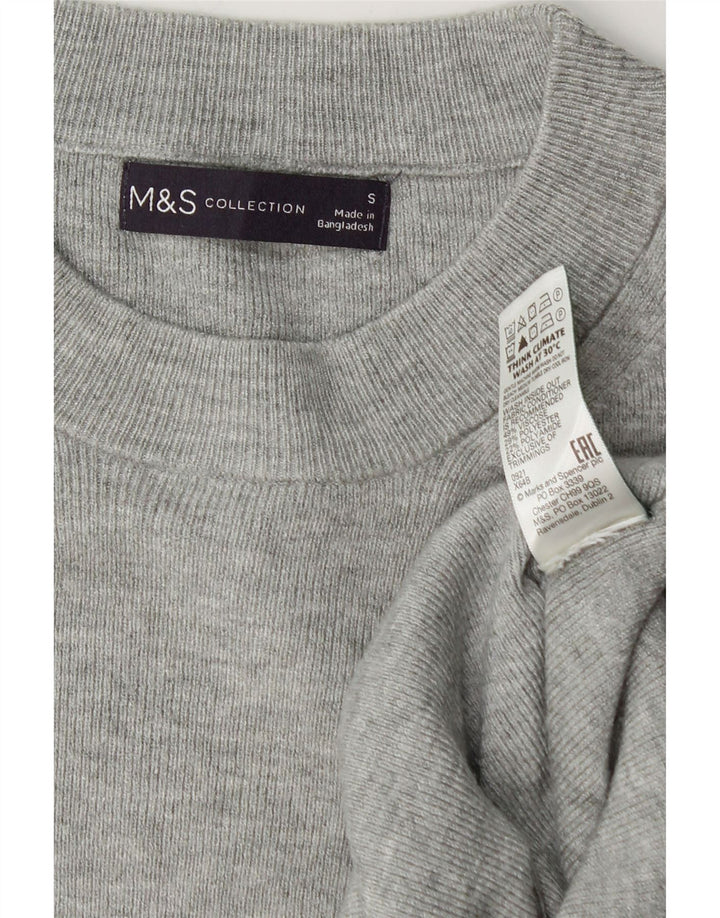 Marks & Spencer Damski sweter oversize z okrągłym dekoltem, UK 10, mały, szary
