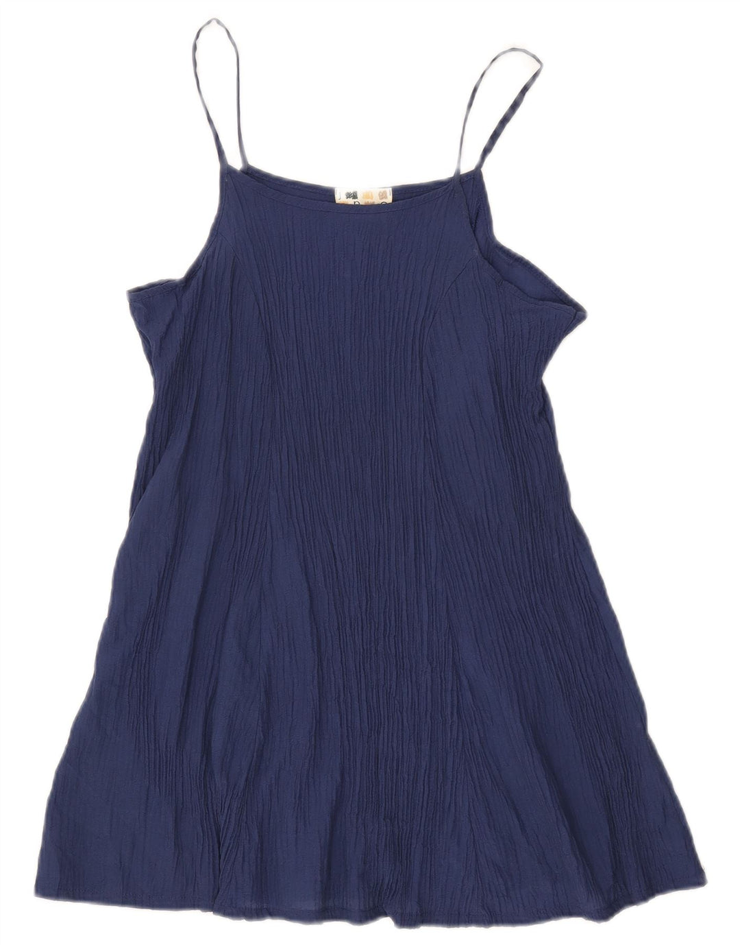 Damska sukienka na ramiączkach VINTAGE UK 14, duża, granatowa wiskoza